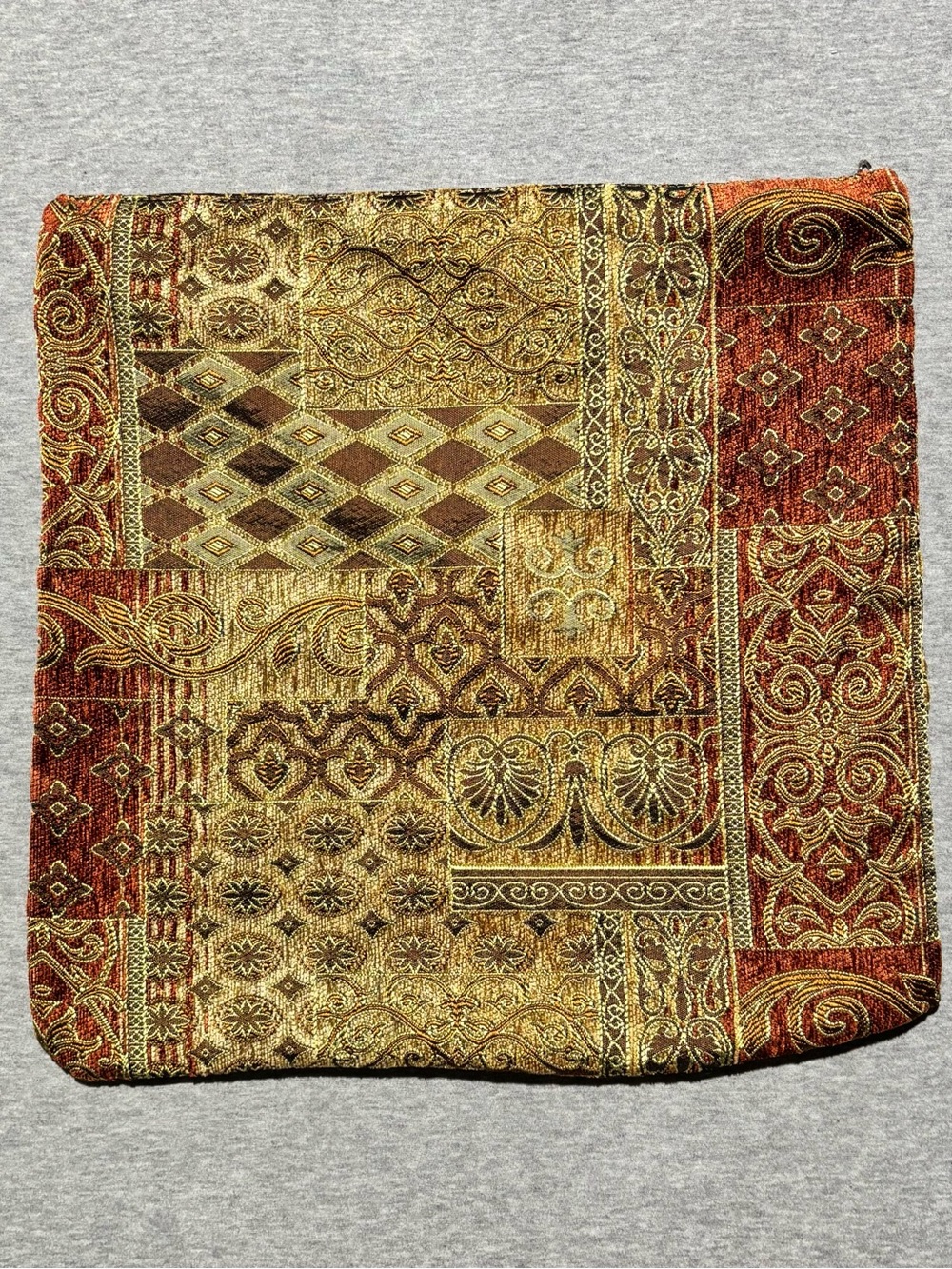 Gold and Red Jacquard Throw Pillow Decorative Cover